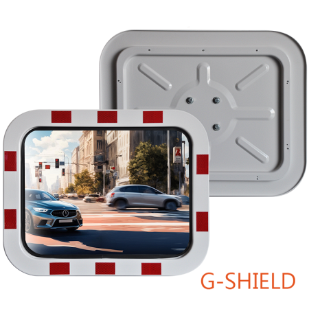 Наружное прямоугольное обзорное зеркало Steel Crafts G-SHIELD 450x600 из нержавеющей стали